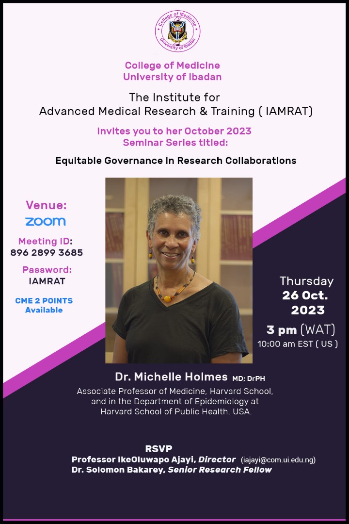 IAMRAT MONTHLY LECTURE SERIES FOR OCTOBER, 2023
