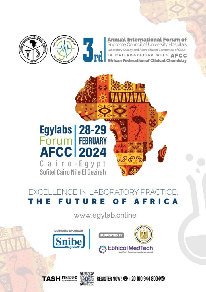 CONGRATULATIONS TO DR. MABEL CHARLES-DAVIES', PRESIDENT, AFRICAN FEDERATION OF CLINICAL CHEMISTRY (AFCC) ON THE SUCCESSFUL HOSTING OF THE 3RD EGYLAB FORUM & 7TH AFCC REGIONAL CONGRESS IN CAIRO