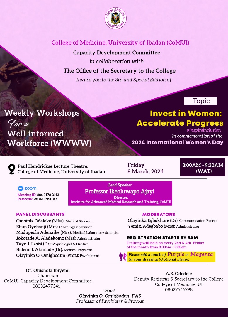 WEEKLY WORKSHOPS FOR A WELL-INFORMED WORKFORCE (WWWW): INVEST IN WOMEN: ACCELERATE PROGRESS