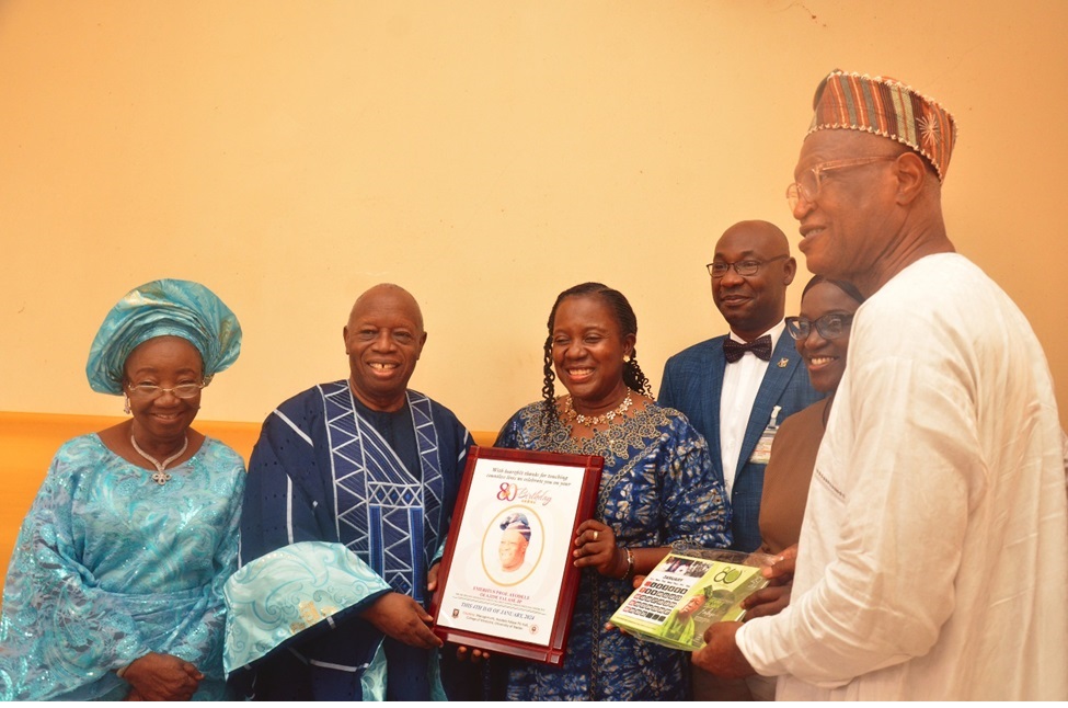 The Management Team of the College of Medicine, University of Ibadan (CoMUI) joins other well-wishers to celebrate Emeritus Professor Ayodele Falase at 80