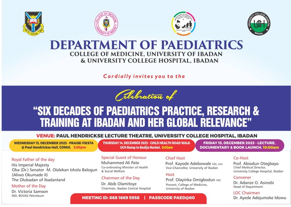 DEPARTMENT OF PAEDIATRICS AT 60!